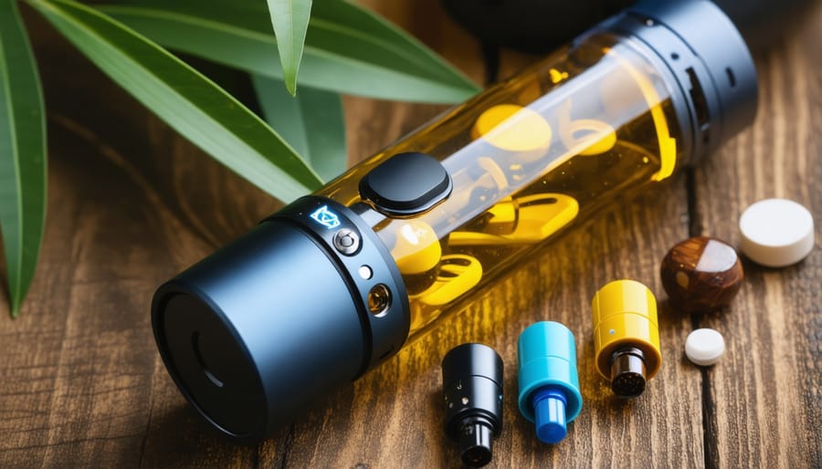 Detailed view of wellness vape components showing quality indicators and safety features