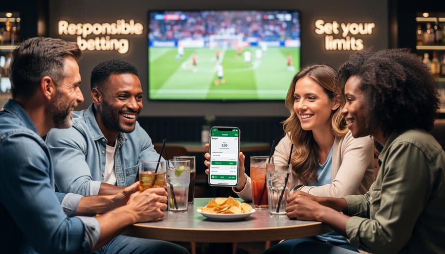 Group of cycling fans watching race together on laptop in casual cafe setting