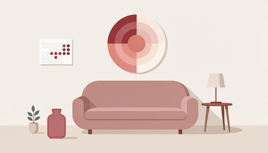 Home interior scene with a blurred calendar page and a small potted plant symbolizing life milestones during the transition